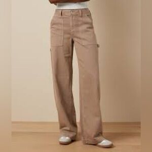 American Eagle AE Women Dreamy Drape Super High Waist Pants Brown 2 26 xs